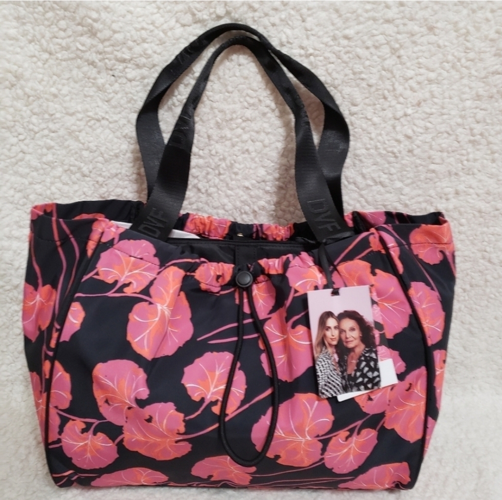 DVF for Target Geranium Leaf Pink/Black Tote Bag